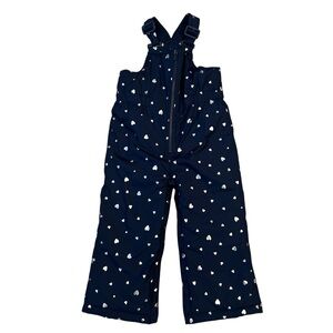GAP Baby Kids Overalls Snow bibs Blue with White Hearts Toddler Size 3